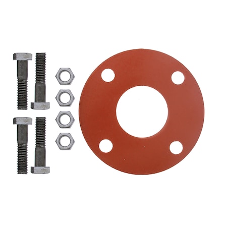 Jones Stephens 2-1/2in. Red Rubber Full Face Gasket Kit, 5/8in. x 3in. Bolt Size G51125